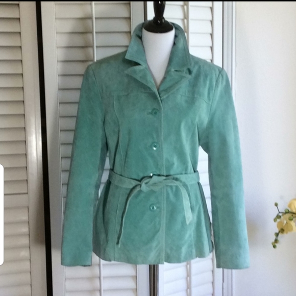 Wilsons Leather Jackets & Blazers - Wilson leather suede mint belted jacket